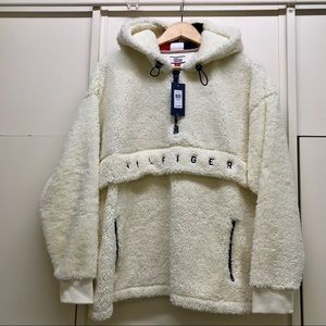 tommy hilfiger sherpa half zip hoodie